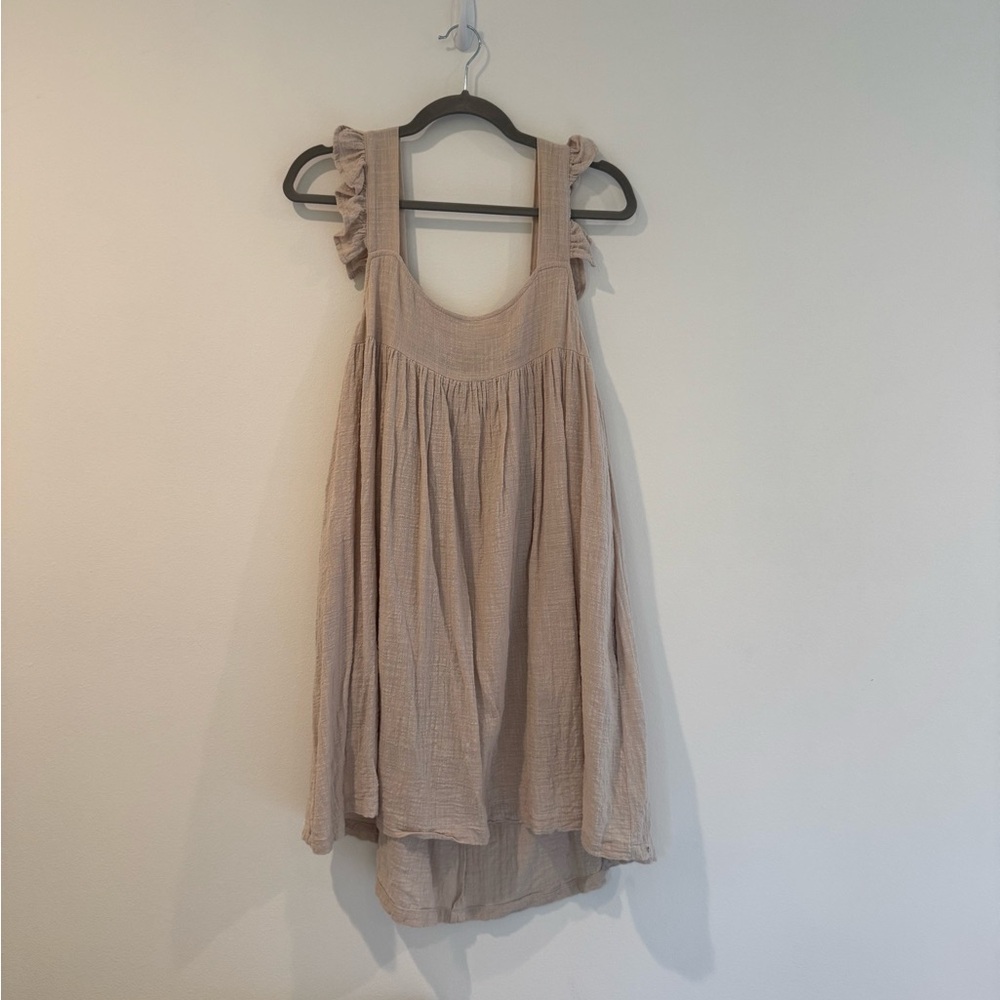 Olivaceous Beige Sleeveless Dress